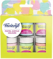 Fevicryl Multi Surface Pastel Acrylic Colours Kit 6 X 15ml, Ideal For Artists (Set of 6, Multicolor)