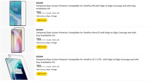 Image of FEXAM Tempered Glass at minimum 85% Discount