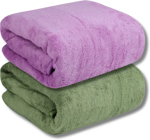 Image of Fezora Microfiber 500 GSM Bath Towel (Pack of 2)