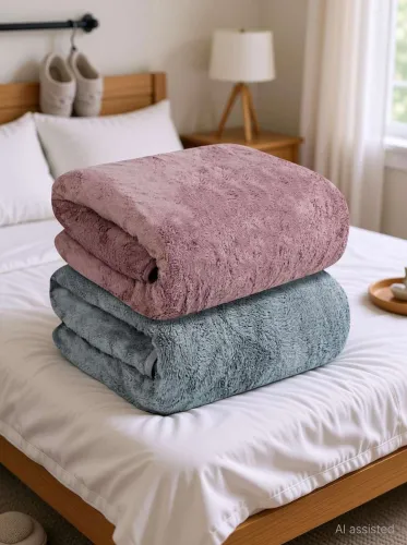 Image of Fezora Microfiber 500 GSM Bath Towel (Pack of 2)