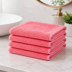 Fezora Peach Colored 4 Pieces Durable Hand Towel - 15 Inch