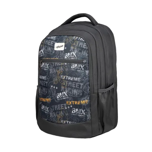 Image of F Gear Arashi Black 35L School Backpack | 4 Compartments, 1 Front Pocket & water Bottle Holders | Laptop Sleeve | Ergono