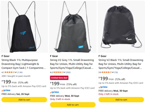 Image of F gear String Bags Starting at @ ₹199
