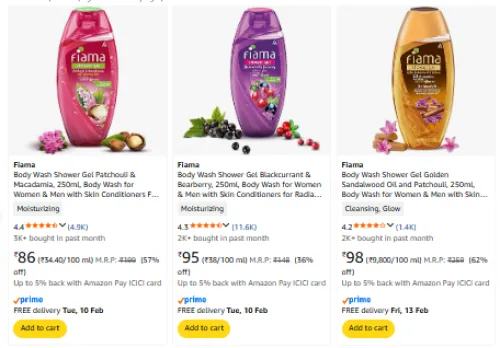 Image of Fiama Beauty Products starting @ ₹86