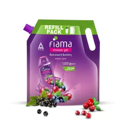 Fiama Body Wash Shower Gel Blackcurrant & Bearberry, 1.4L Bodywash Refill Value Pouch for Women & Men