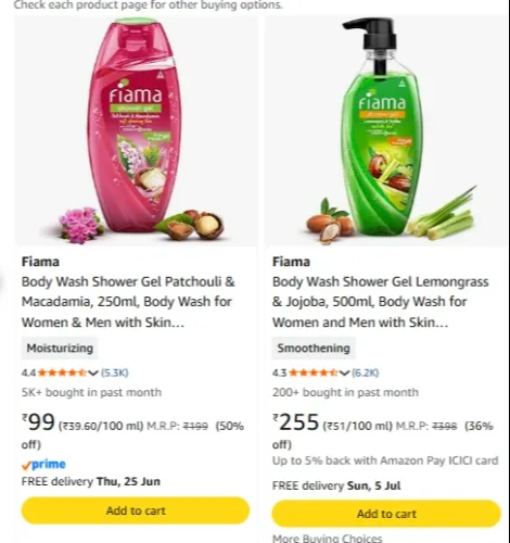 Image of Fiama Body Wash Shower starting at ₹99