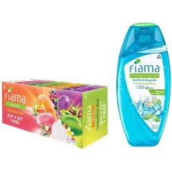 Fiama Gel Bar Celebration Pack, 125g Soap (Buy 4 Get 1 Free) & Fiama Cooling Shower Gel Menthol & Magnolia, 250ml Bottle