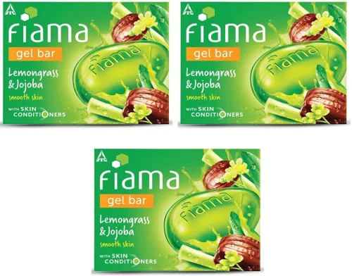 Image of FIAMA Gel Bar Lemongrass & Jojoba 125g Each (3 x 125 g)