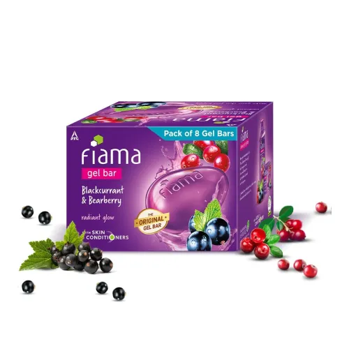 Image of Fiama Gel Bar Soap Blackcurrant and Bearberry (Pack of 8, 1000g)
