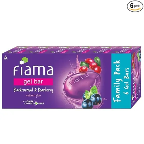 Image of Fiama Gel Bar Blackcurrant And Bearberry (125g - Pack of 6)