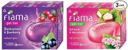 Fiama Gel Bar Blackcurrant and Bearberry for radiant glowing skin 125 g soap (Pack of 3) & Gel Bar Patchouli And Macadam