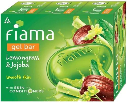 Image of FIAMA Lemongrass & Jojoba Soap Gel Bathing Bar, for Moisturized & Radiant Skin (3 x 125 g)