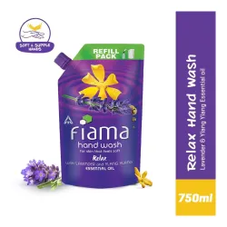 Fiama Relax Hand Wash, 750 ml Refill Pack, Value Pouch, Lavender Oil & Ylang Extracts Handwash, for Soft & Supple Hands