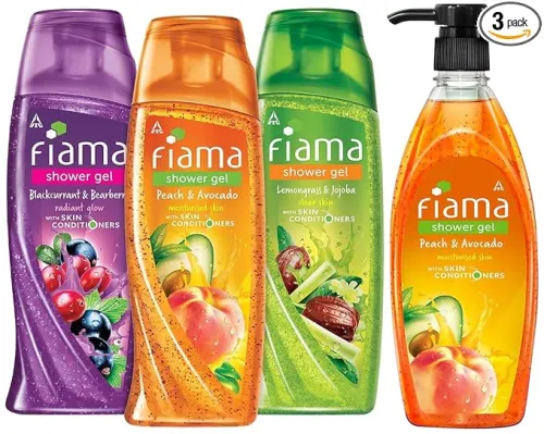 Image of Fiama Shower gel Blackcurrant & Bearberry 250ml, Fiama Shower Gel Peach & Avocado 250ml, Fiama Shower Gel Lemongrass & J