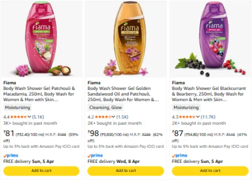 Image of Fiama Shower Gel & Soap Starting @ ₹81