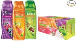 Fiama Shower Gel 250ml * 3 + Gel Bar 125g * Pack of 5