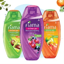 FIAMA Shower Gel Lemongrass & Jojoba, Blackcurrant & Bearberry , Peach & Avocado - Pack of 3 (3 x 250 ml)