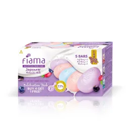 Fiama Skin Barrier Strengthening Moisturizing Soap Bars Japanese Hokkaido Milk & Berries 625g (Pack of 5) | Non-Sticky Moisturised Skin | Bathing Soap Gift Pack | All Skin Types | Omega 3 an...