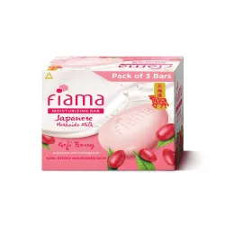 Fiama Skin Barrier Strengthening Moisturizing Soap Bar 125gx3 | Japanese Hokkaido Milk Celebration Pack of 3 - Not-Stick