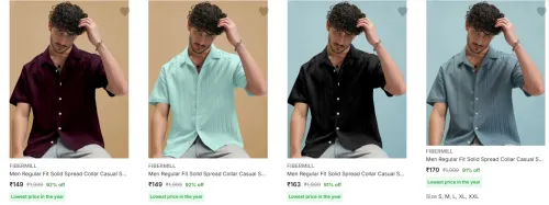 Image of Fibermill Men's Shirts upto 92% Discount