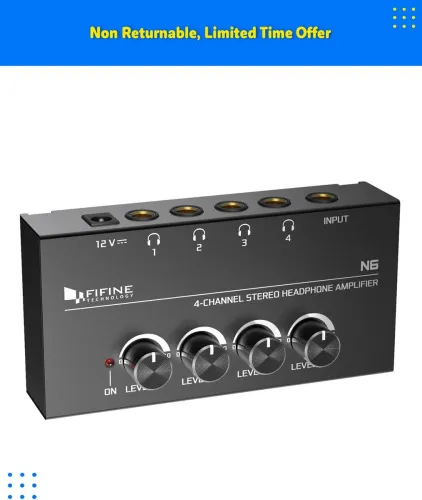 Image of Fifine N6 160W 4-Channel Stereo Headphone Amplifier (Black)