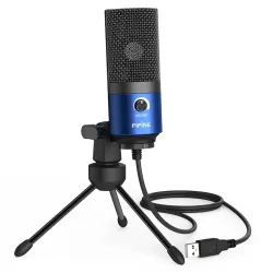 FIFINE USB Computer Microphone for Recording YouTube Video Voice Over Vocals for Mac & PC, Condenser Mic with Gain Contr