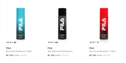 Image of FILA Deodorant Body Spray Minimum 70% Discount