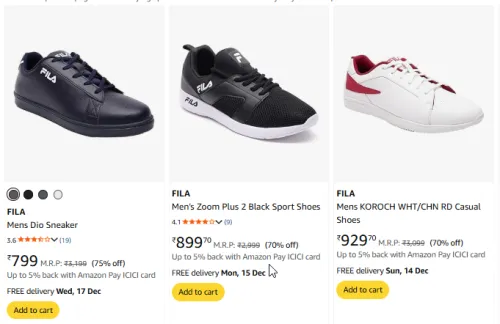 Image of Fila Men's Shoes upto 75% Discount