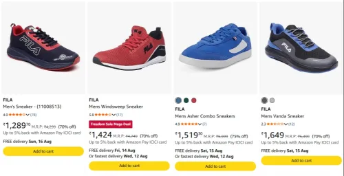 Image of Fila Men's Shoes at minimum 70% Discount