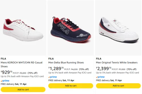Image of Fila Men's Shoes at minimum 70% Discount