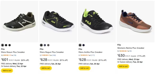 Image of FILA Men's Shoes at Minimum 82% Discount 