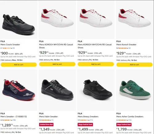 Image of Fila Mens Sneaker at minimum 80% Discount