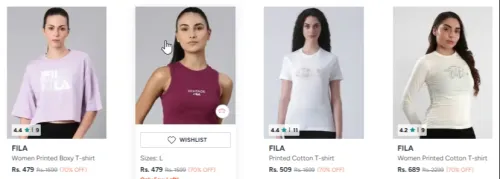 Image of Fila women's tshirts & tops up to 90% Discount 