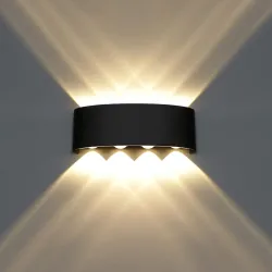 FILLISKA Aluminium LED Indoor/Outdoor Up Down Wall Light Warm White