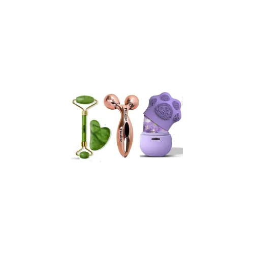 Image of Finalize 3D Jade Face Roller with Gua Sha – Gold & Purple