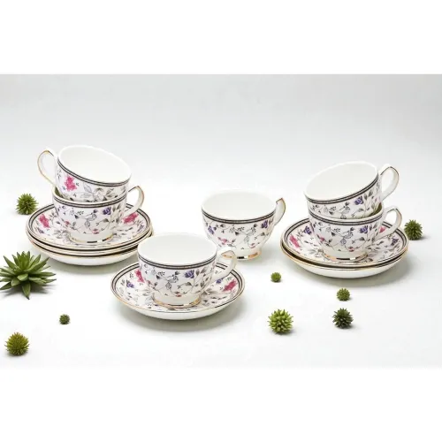 Image of Fine Bone China Multi Flower Cups