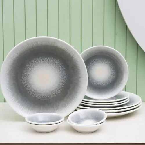 Image of Fine Porcelain Textures Sway Dinner Set 