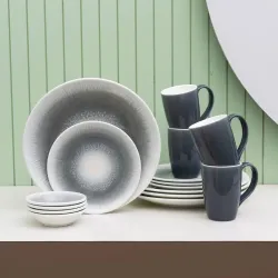Fine Porcelain Textures Sway Dinner Set (Set of 16)