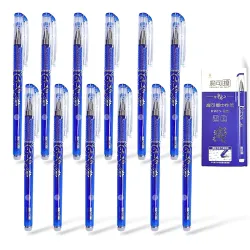 Fine Tip Gel Pens Blue Ink Rollerball Pens Rub-Out Friction Pens, Erasable ink Pen, Retractable Erasable Gel Pen, Blue Ink (12)