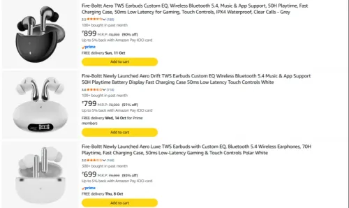 Image of Fire bolt earbuds upto 92% Discount