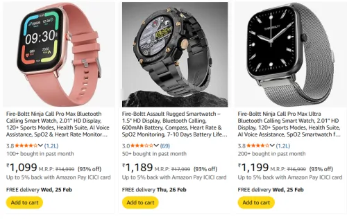 Image of Fire-Bolt Smartwatch Minimum 90% Discount