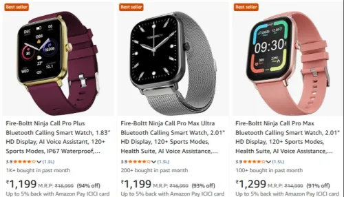 Image of Fire Bolt Smartwatches up to 94% Discount