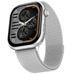Fire-Boltt Brillia Pro Smart Watch 2.02″ Super AMOLED Display with Bluetooth Calling, SPO₂ & Heart Rate Monitor, 120+ Sports Modes, IP67 Waterproof Mesh Smartwatch for Men & Women - Silver