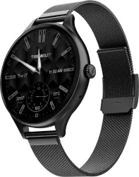 Fire-Boltt Hurricane Air 1.26 Round Display Rotating Crown Metal Body Wireless Charging Smartwatch (Onyx Black Strap, Free Size)