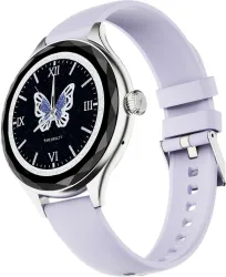 Fire-Boltt Hurricane Aura 1.26HD Display Diamond Cut Rotating Crown Wireless Charging Women Smartwatch (Lavender Mist Strap, Free Size)