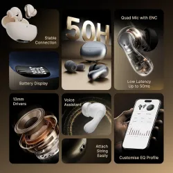 Fire-Boltt Newly Launched Aero Drift TWS Earbuds Custom EQ Wireless Bluetooth 5.4 Music