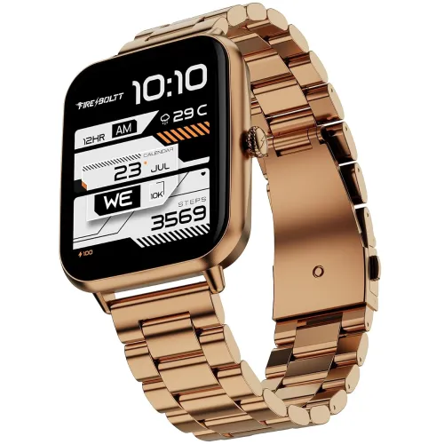 Image of Fire-Boltt Ninja Blaze Smart Watch, Stainless Steel Strap & Steel Body, 1.83” Display Bluetooth Calling Built-in Mic & S