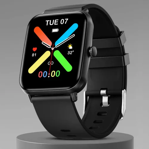 Image of Fire-Boltt Ninja Calling Pro Plus 46.5mm (1.83) Display Bluetooth Calling, AI Voice Smartwatch (Black Strap, Free Size)