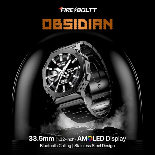 Image of Fire-Boltt Obsidian 33.5mm (1.32 inch) AMOLED Display, Stainless Steel Design
