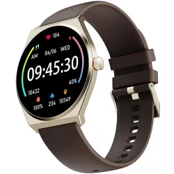 Fire-Boltt Phoenix Nova Smartwatch 1.43” Slim Super AMOLED Display, 466x466 Pixel Always-On Display, Bluetooth Calling, Health Tracker for Men & Women Earth Brown